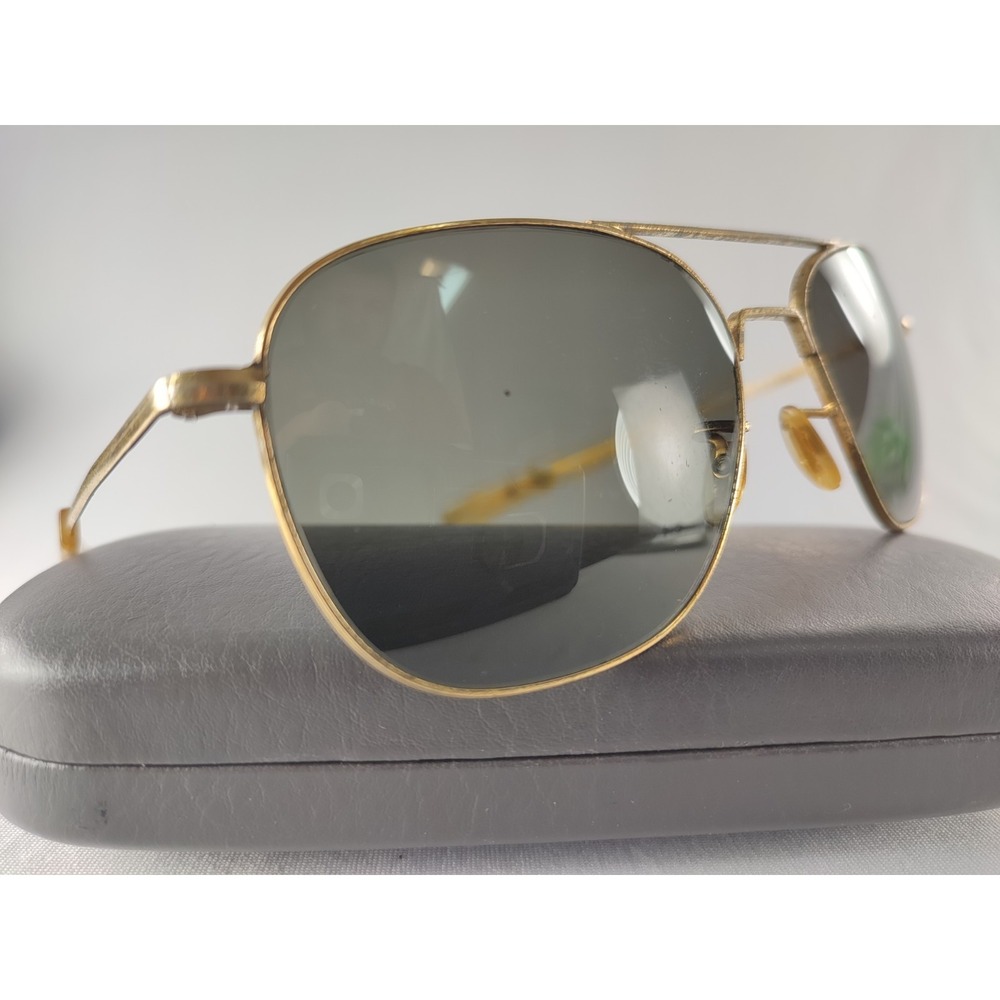 Vintage Randolph Engineering USA HGU-4/P Aviator Sunglasses Gold 52mm 5 1/2